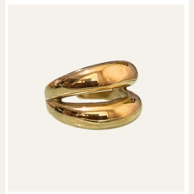 Anillo Chuc de doble banda dorada