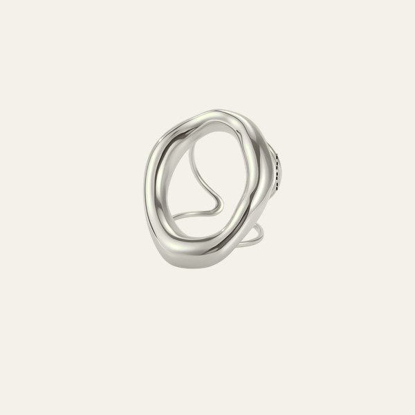 Anillo Gala plateado de forma orgánica