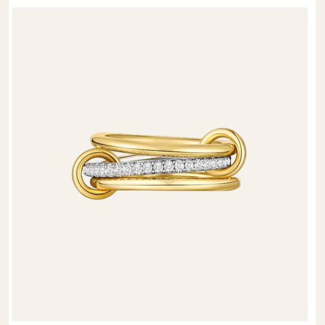 Anillo Iris de triple banda con pavé