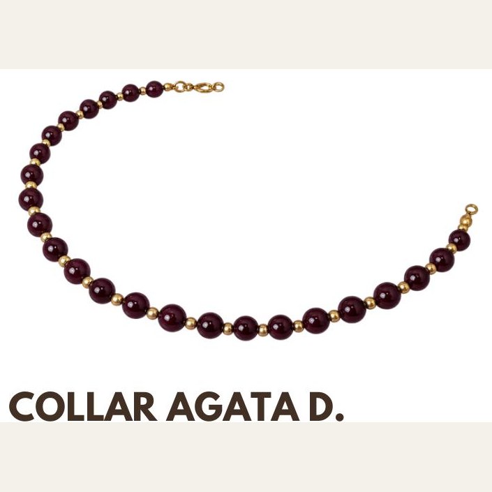 Collar Ágata D. de cuentas granate con dorado