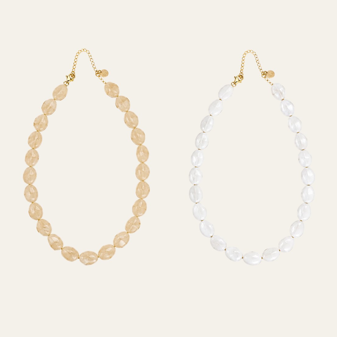 Collares Siena de cuentas en beige y blanco
